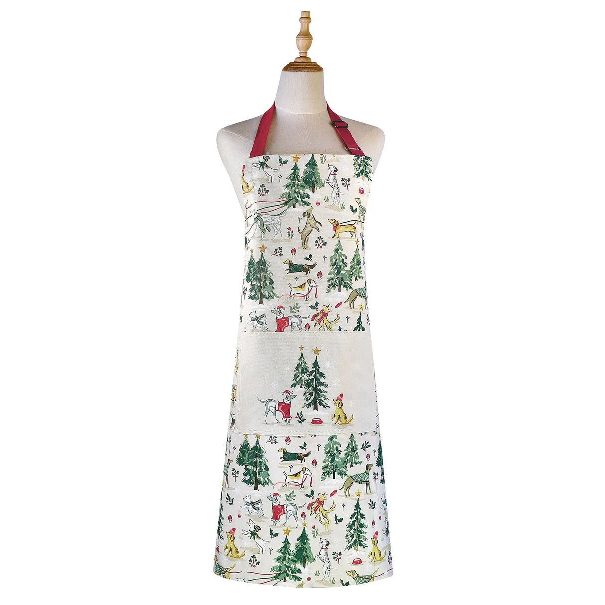Winter Walkies Cotton Apron in Beige