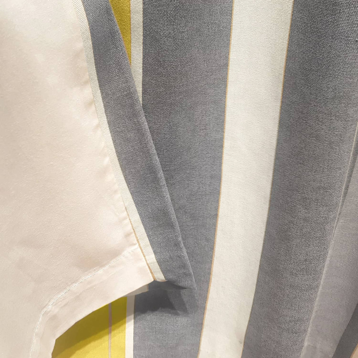 Whitworth Stripe Lined Eyelet Curtains - Ochre Light Filtering - Whitworth Stripe Eyelet Curtains In Ochre 2