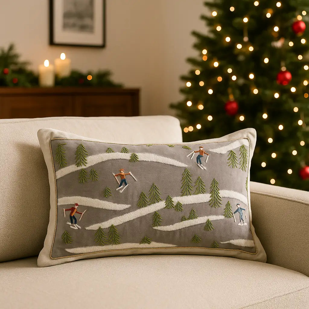 Winter Alpine Taupe Cushion Cover or Filled Cushion