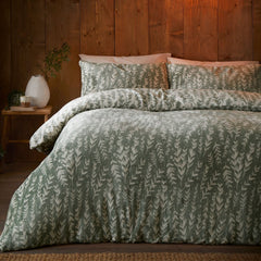 Winter Foliage Cosy Microfibre Duvet Cover Set - Green