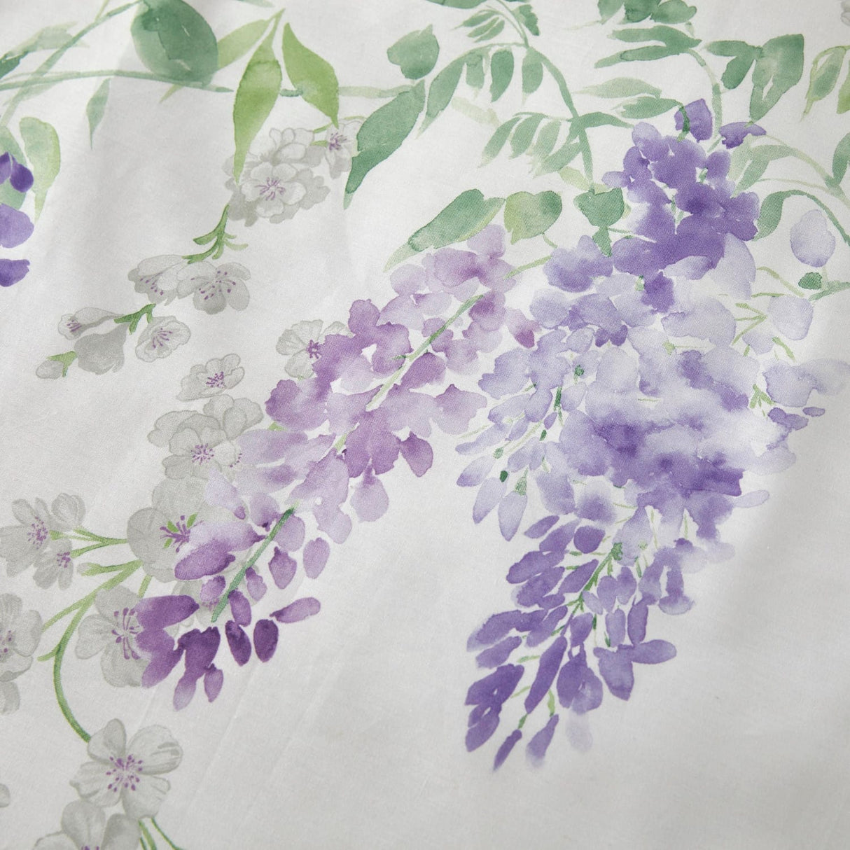 Wisteria Floral Polycotton Duvet Cover Set - Lilac - Wisteria Duvet Cover Set In Lilac 4