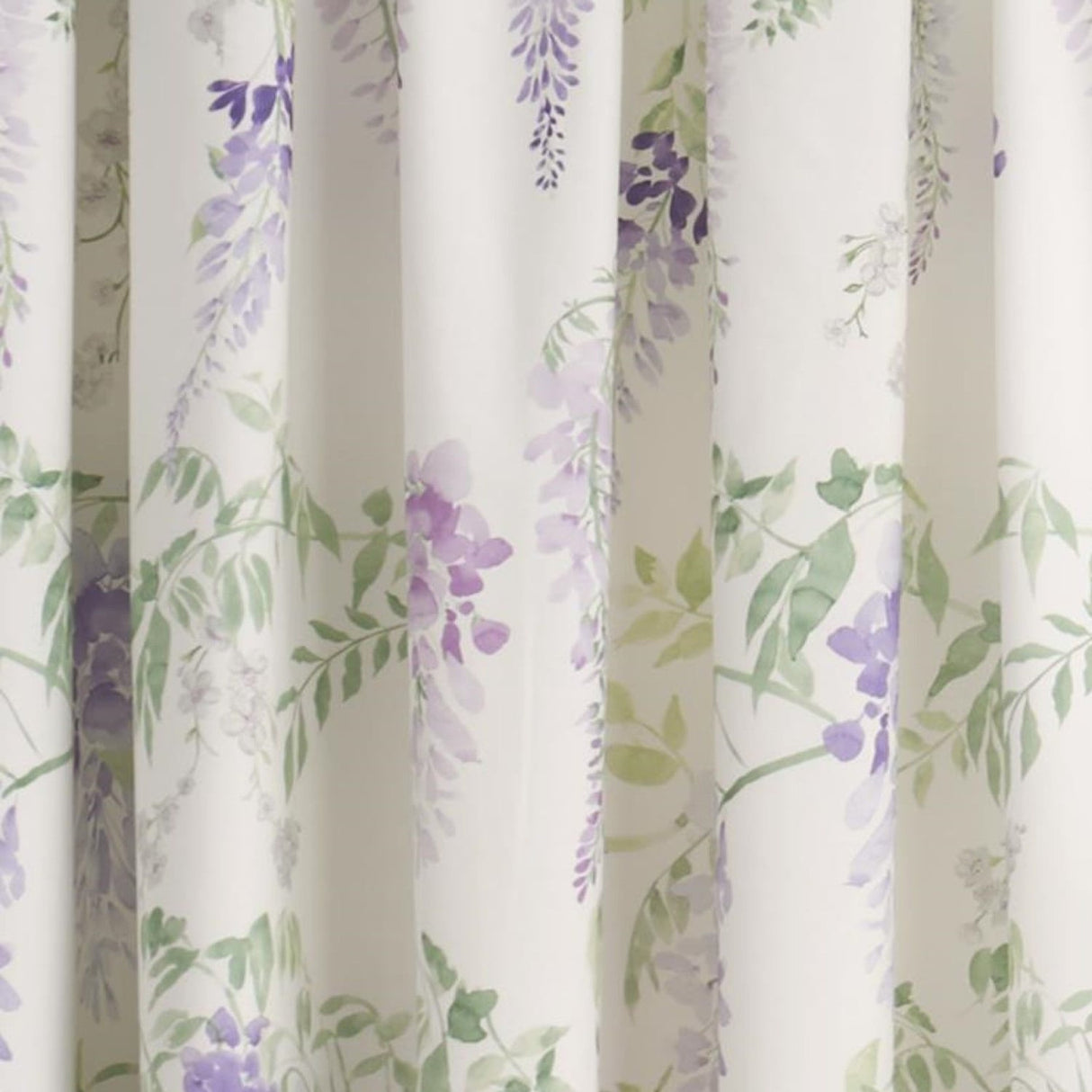 Wisteria Floral Lined Pencil Pleat Curtains - Lilac Thermal Light Filtering - Wisteria Pencil Pleat Curtains In Lilac 4