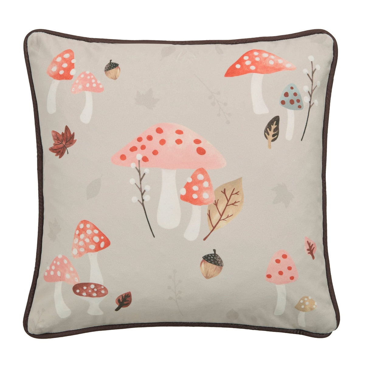 Woodland Dreams Leaf Print Cushion Chocolate 43 x 43cm - Woodland Dreams Cushion In Chocolate 43 X 43Cm 2