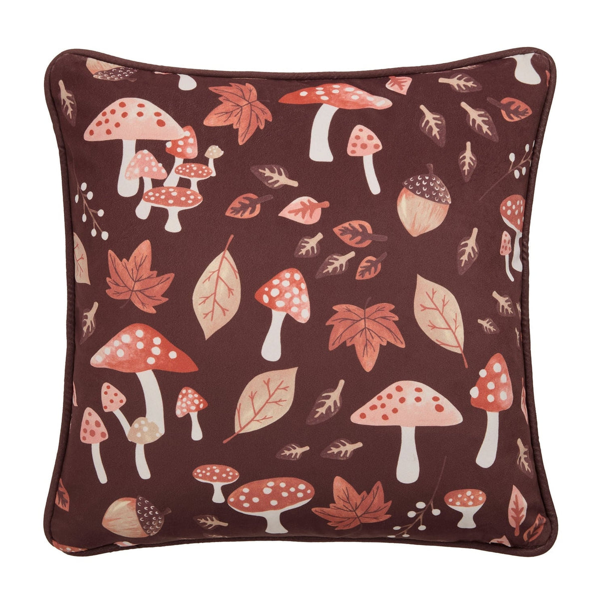Woodland Dreams Leaf Print Cushion Chocolate 43 x 43cm - Woodland Dreams Cushion In Chocolate 43 X 43Cm 3