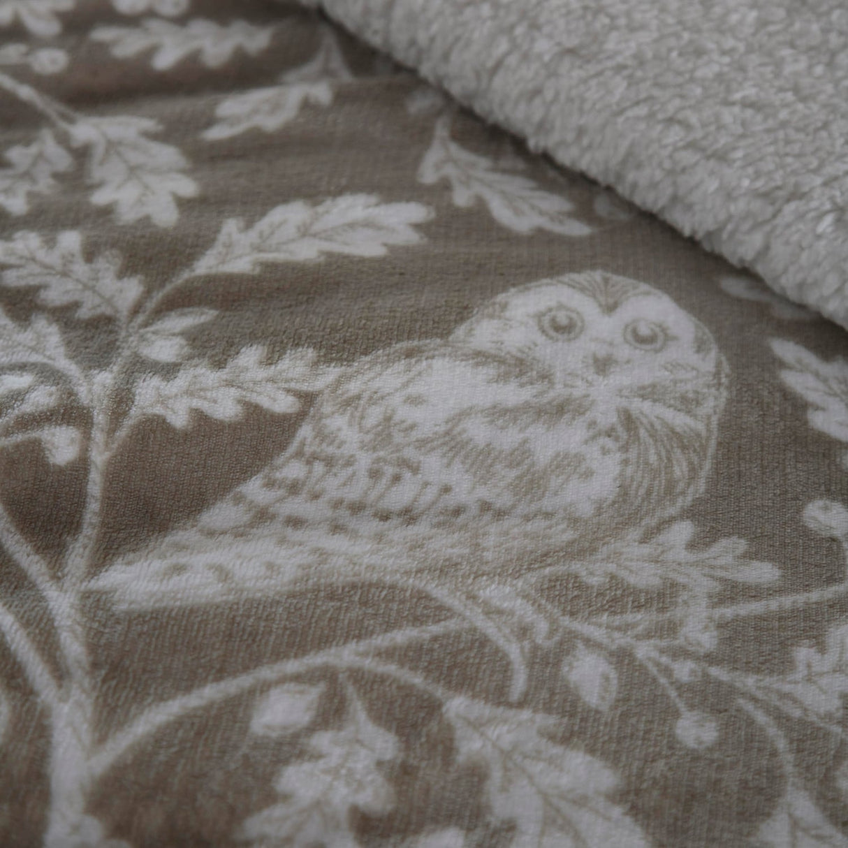 Woodland Owls Cosy Microfibre Duvet Cover Set - Natural - Woodland Owls Duvet Cover Set In Sage 3