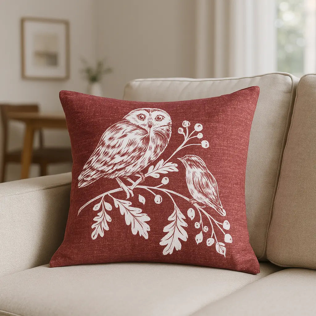 Dreams & Drapes Woodland Owls Cosy Lodge Cushion Cover 43cm x 43cm 6