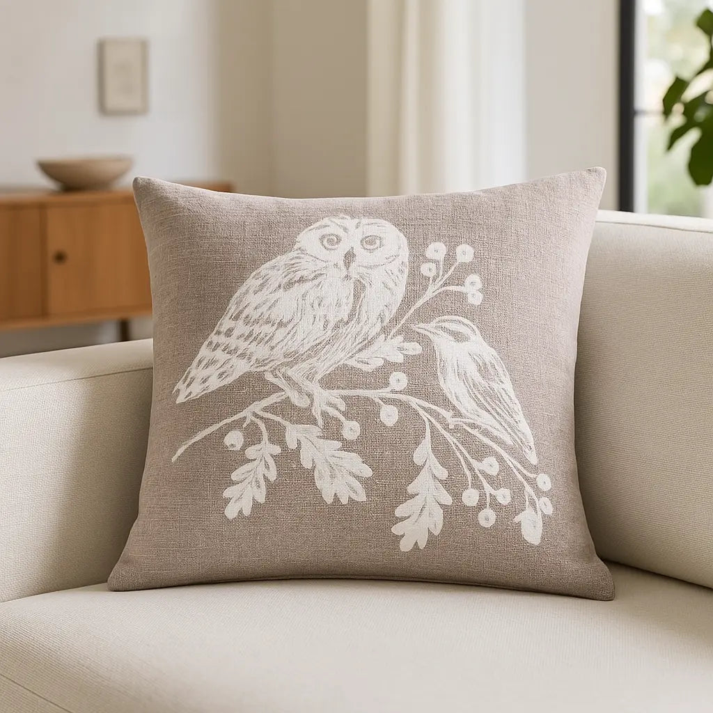 Dreams & Drapes Woodland Owls Cosy Lodge Cushion Cover 43cm x 43cm 9