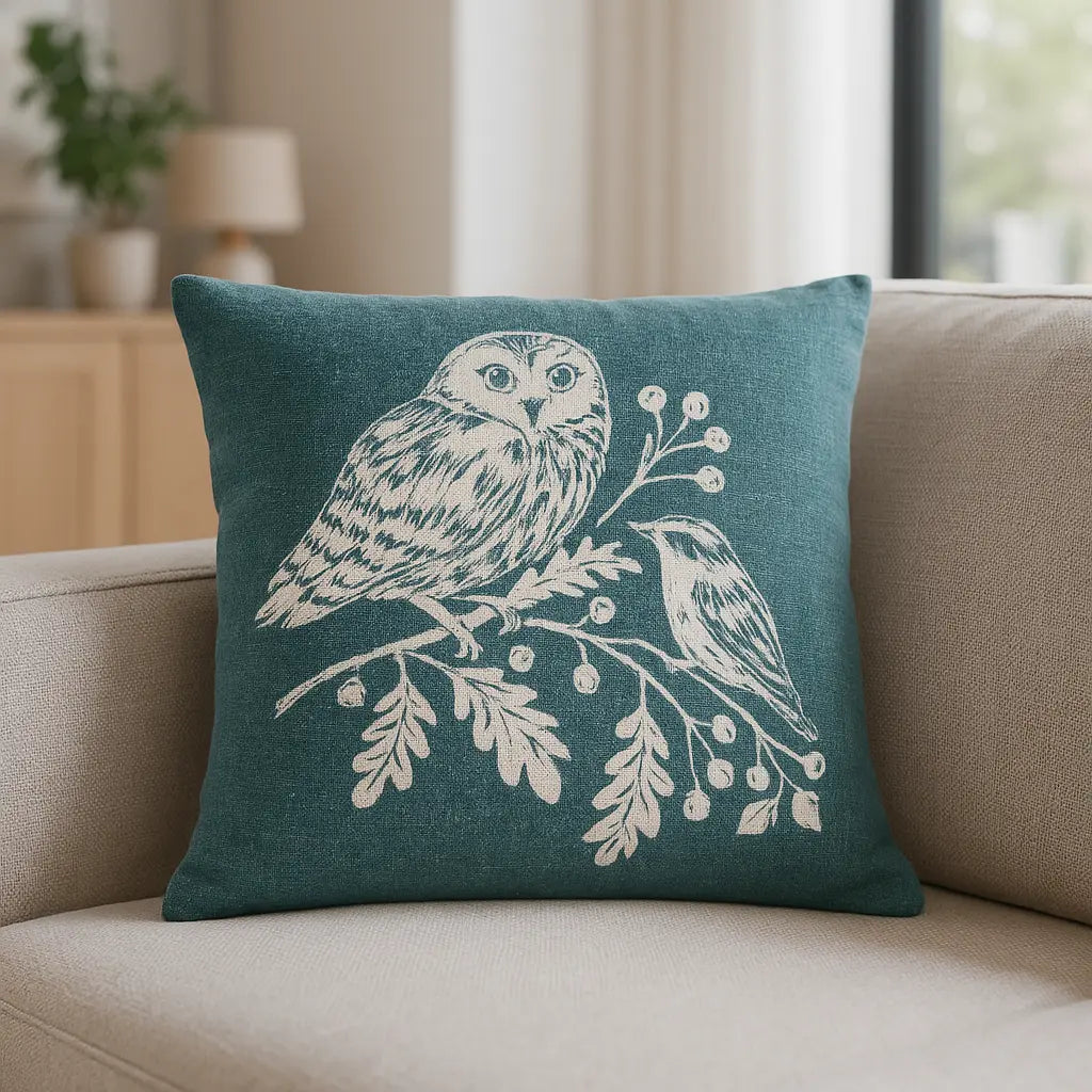 Dreams & Drapes Woodland Owls Cosy Lodge Cushion Cover 43cm x 43cm 12