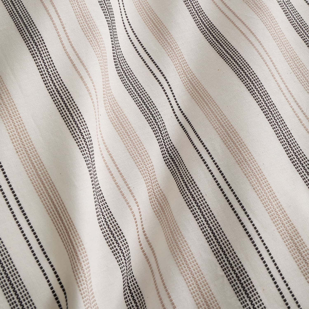 Yarn Dyed Woven 100% Cotton Duvet Cover Set - Natural - Yarn Dyed Woven Thin Stripe Duvet Cover Set In Natural 3