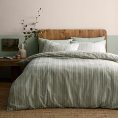 Yarn Dyed Woven Green 100% Cotton Duvet Cover Bedding Set
