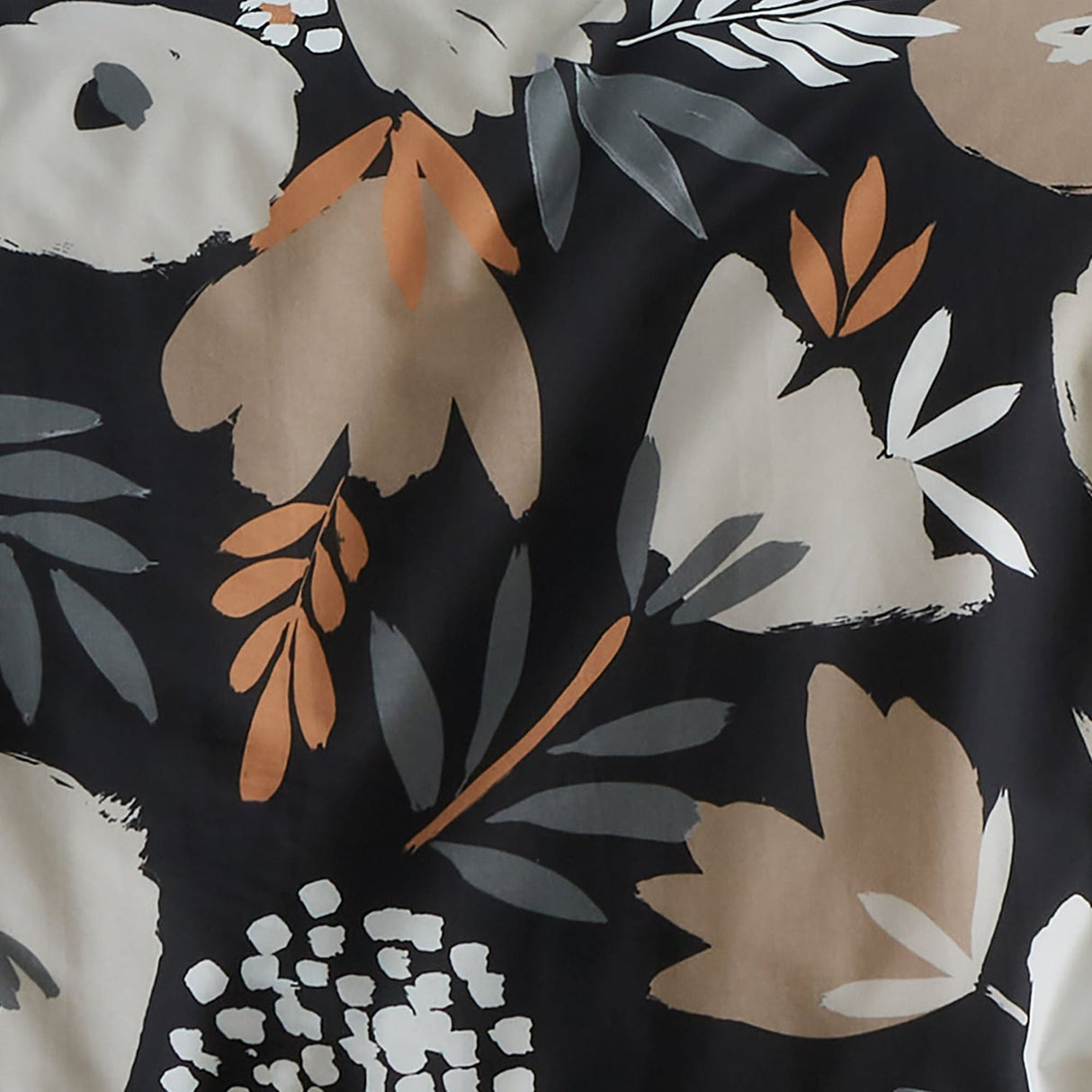 Yasmin Floral Polycotton Duvet Cover Set - Black - Yasmin Duvet Cover Set In Black 3