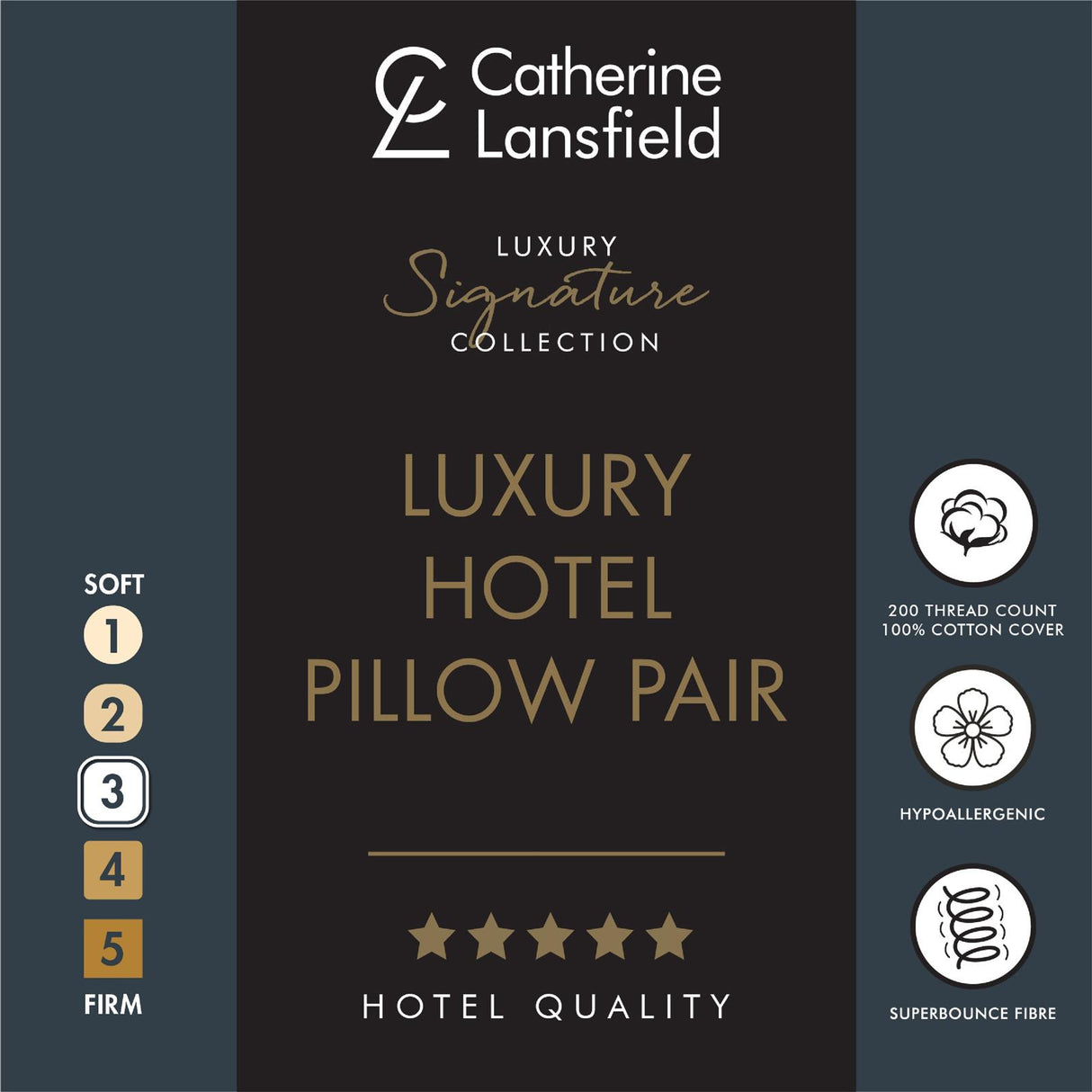 Luxury Hotel Pillows Pair by Catherine Lansfield