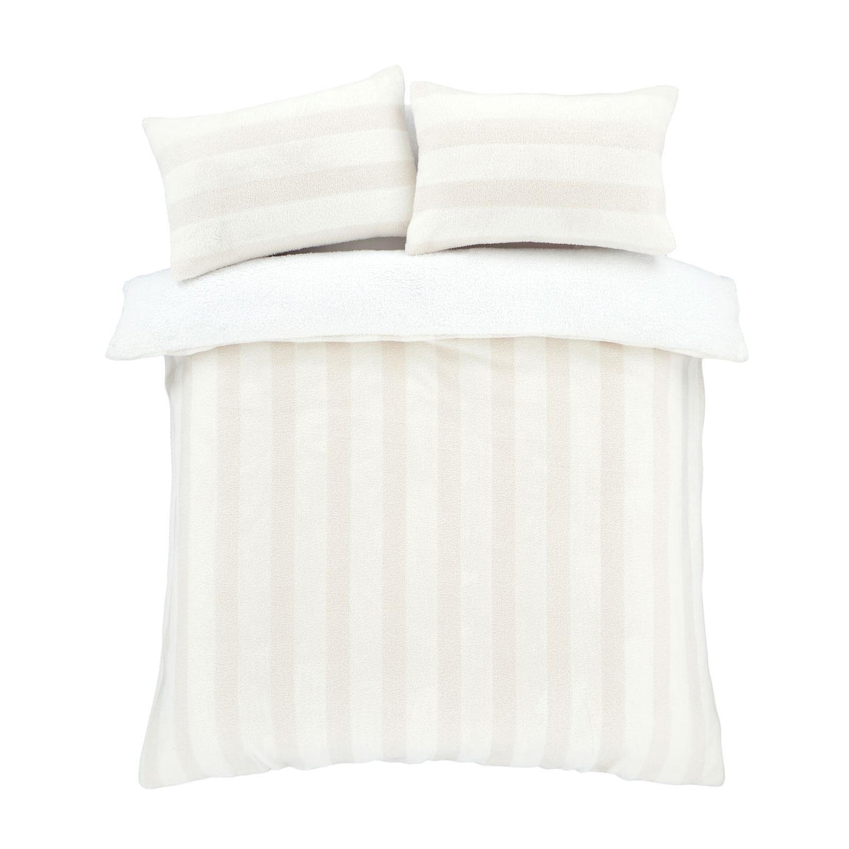 Cosy Soft Stripe Fur Duvet Cover Set by Bianca