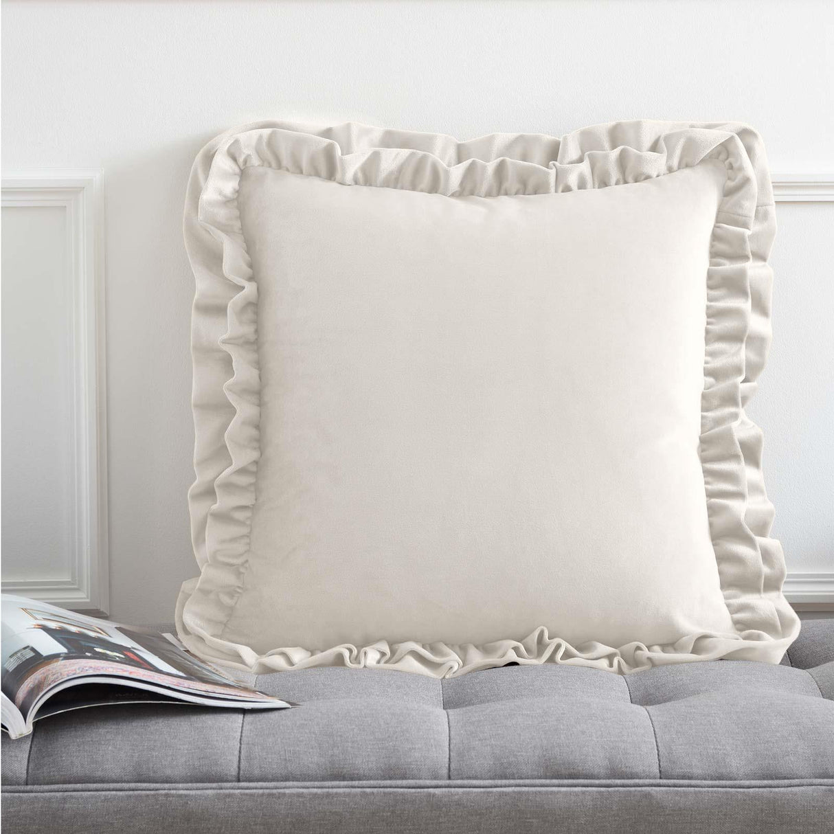 Catherine Lansfield So Soft Double Frill Filled Cushion 43cm x 43cm