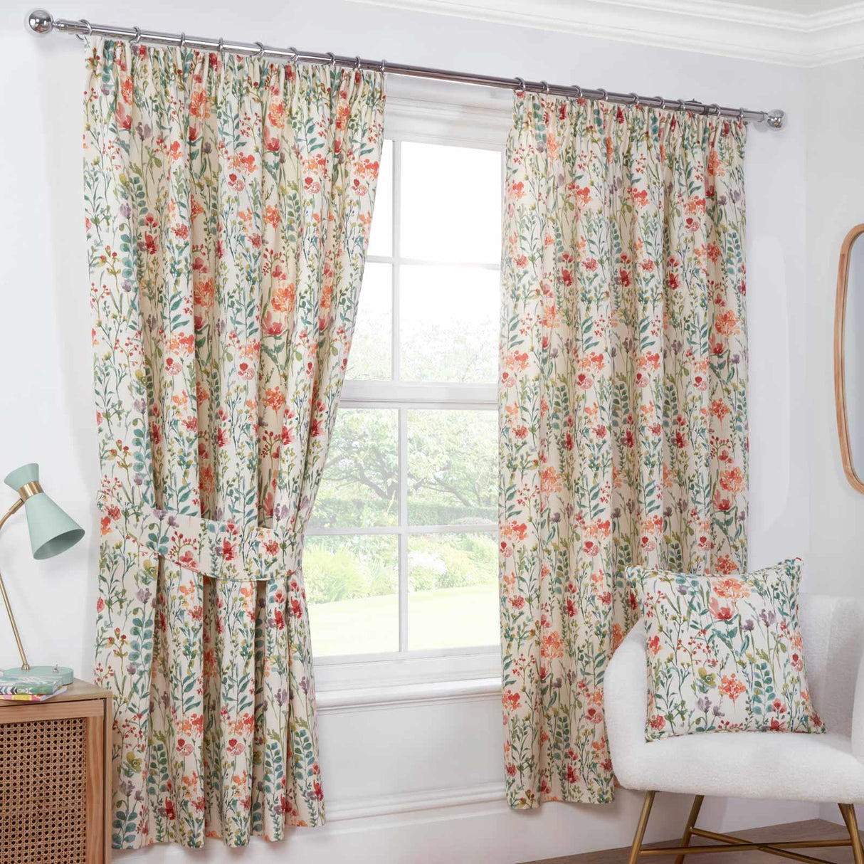 Amaryllis Floral Tape Top Curtains by Sundour