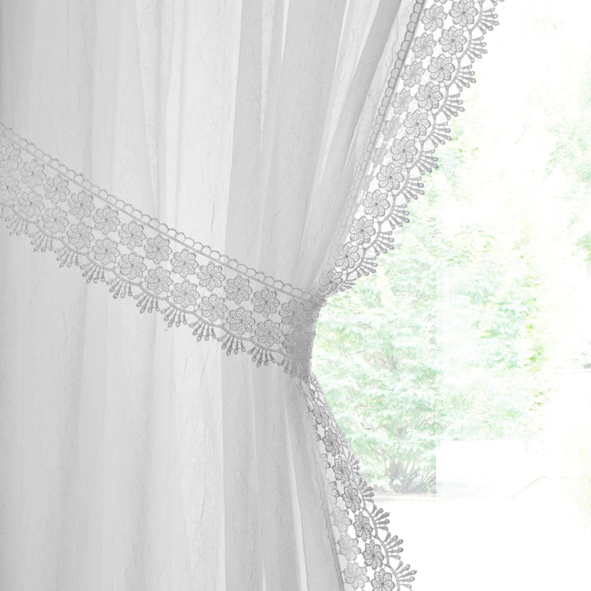 Windsor Macrame Voile Curtain Panel by Enhanced Living