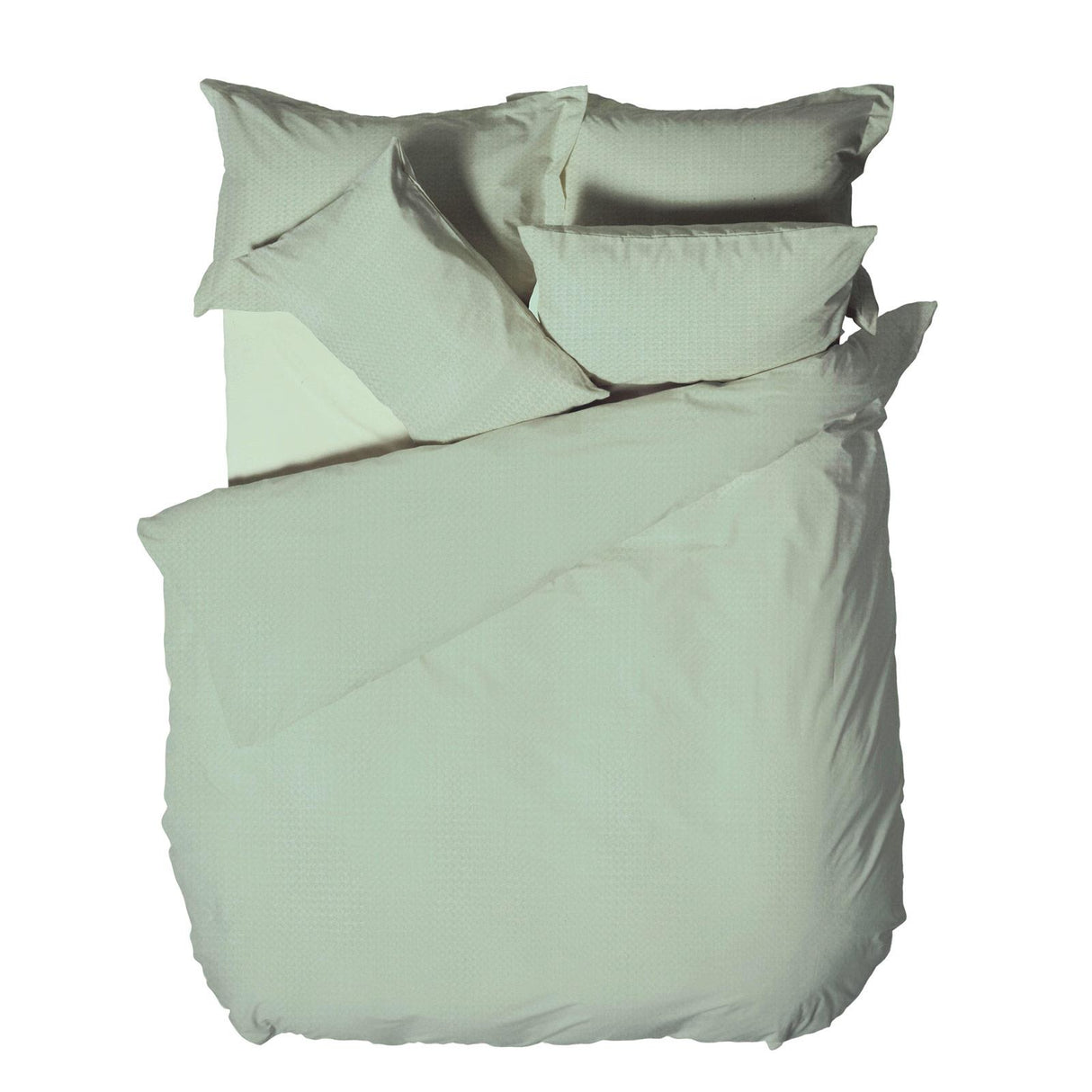 Waffle Textured Cotton Seafoam Duvet Cover Set