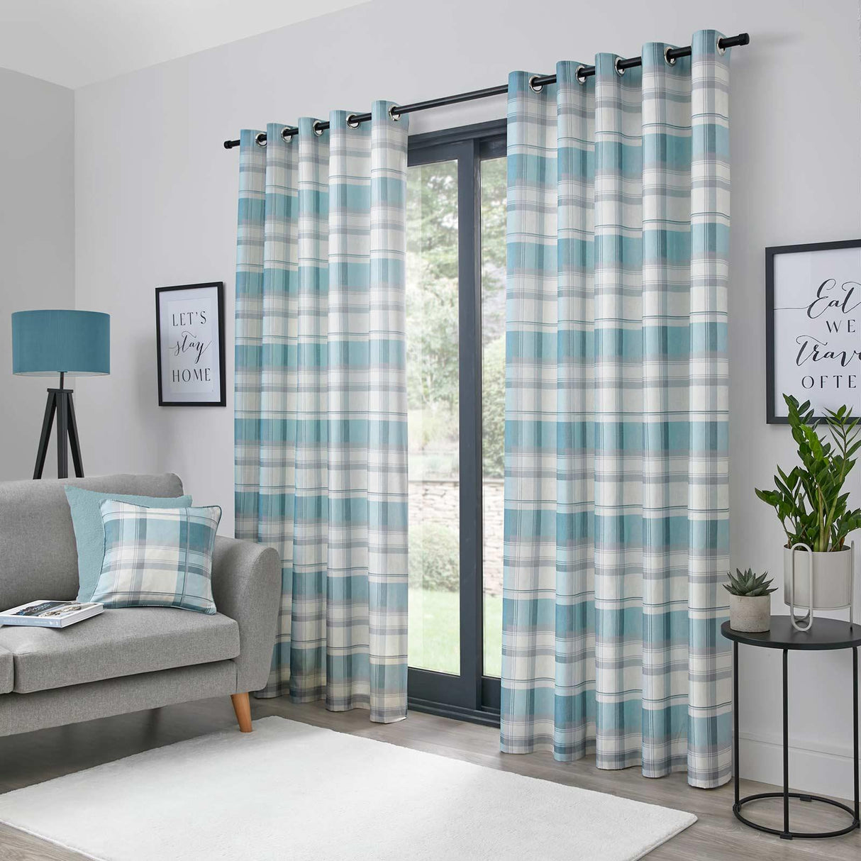 Balmoral Check Eyelet Curtains by Fusion