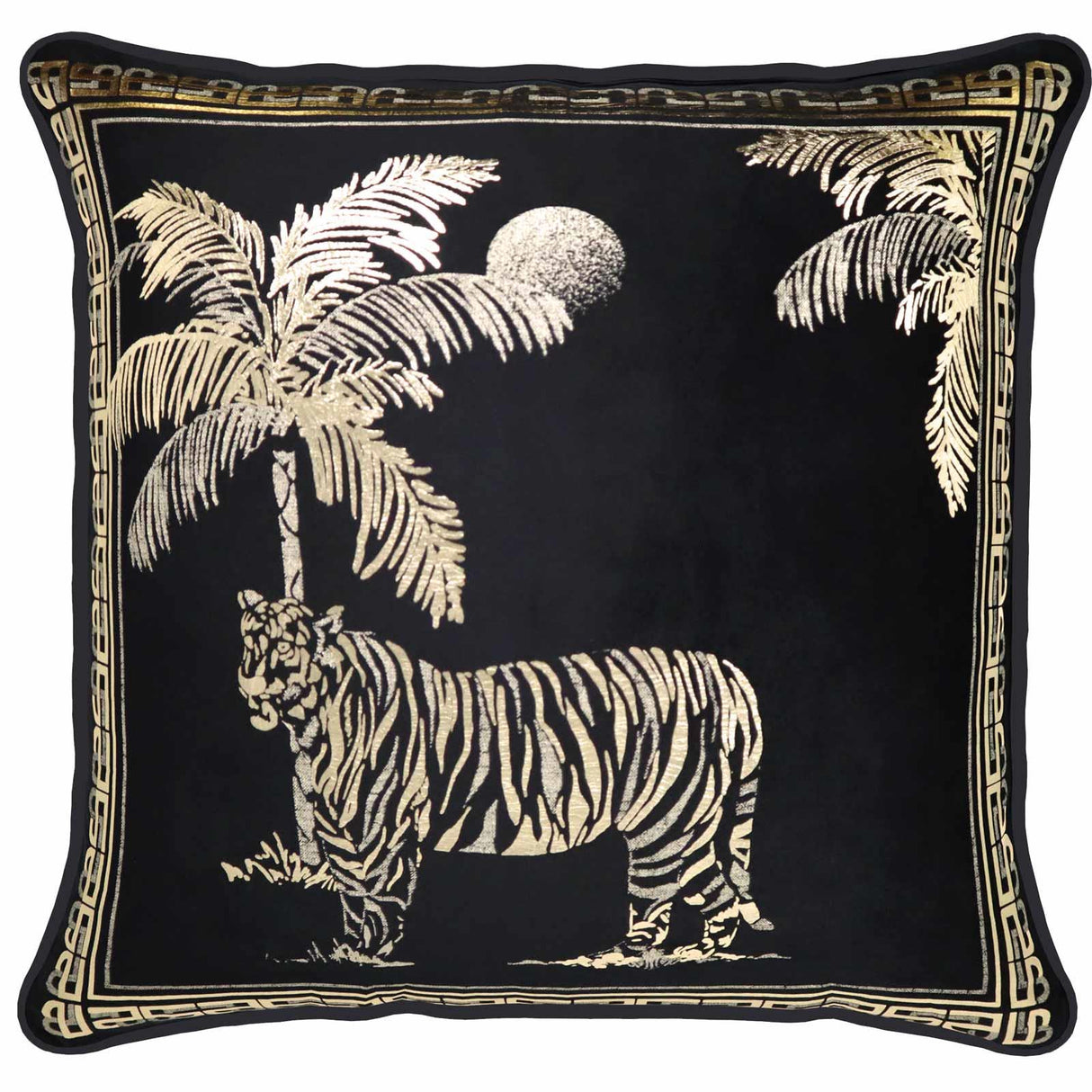 Laurence Llewelyn-Bowen Tiger Tiger Gold Velvet Filled Cushion 2