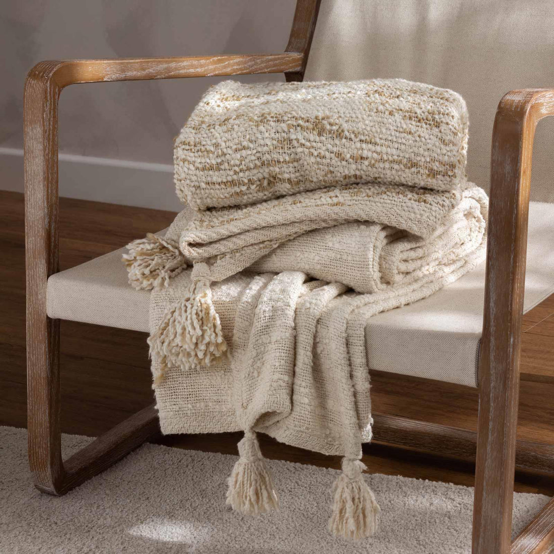 Heath Natural 100% Cotton Throw Blanket