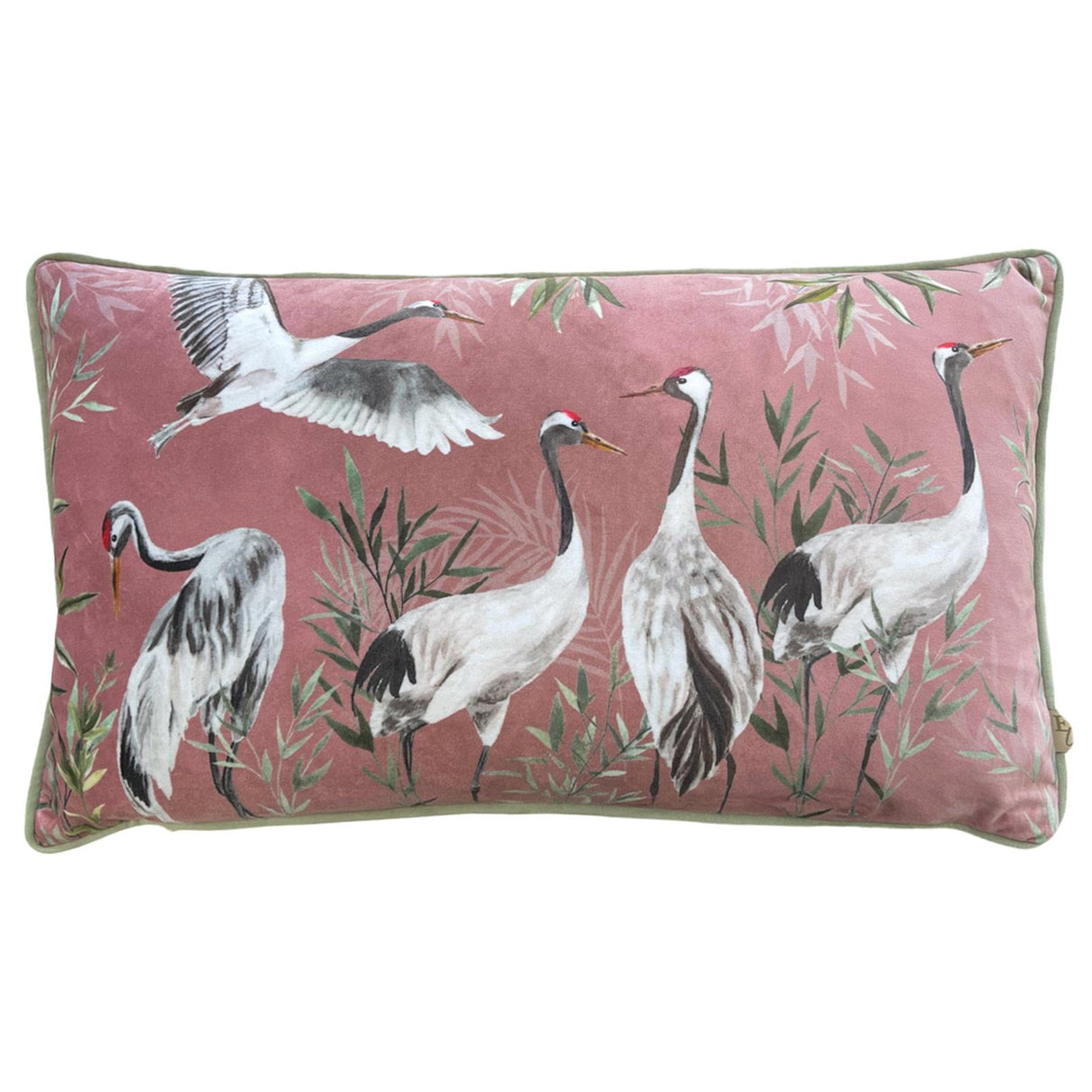 Orient Cranes Blush Cushion Cover 12" x 20" by Wylder 2