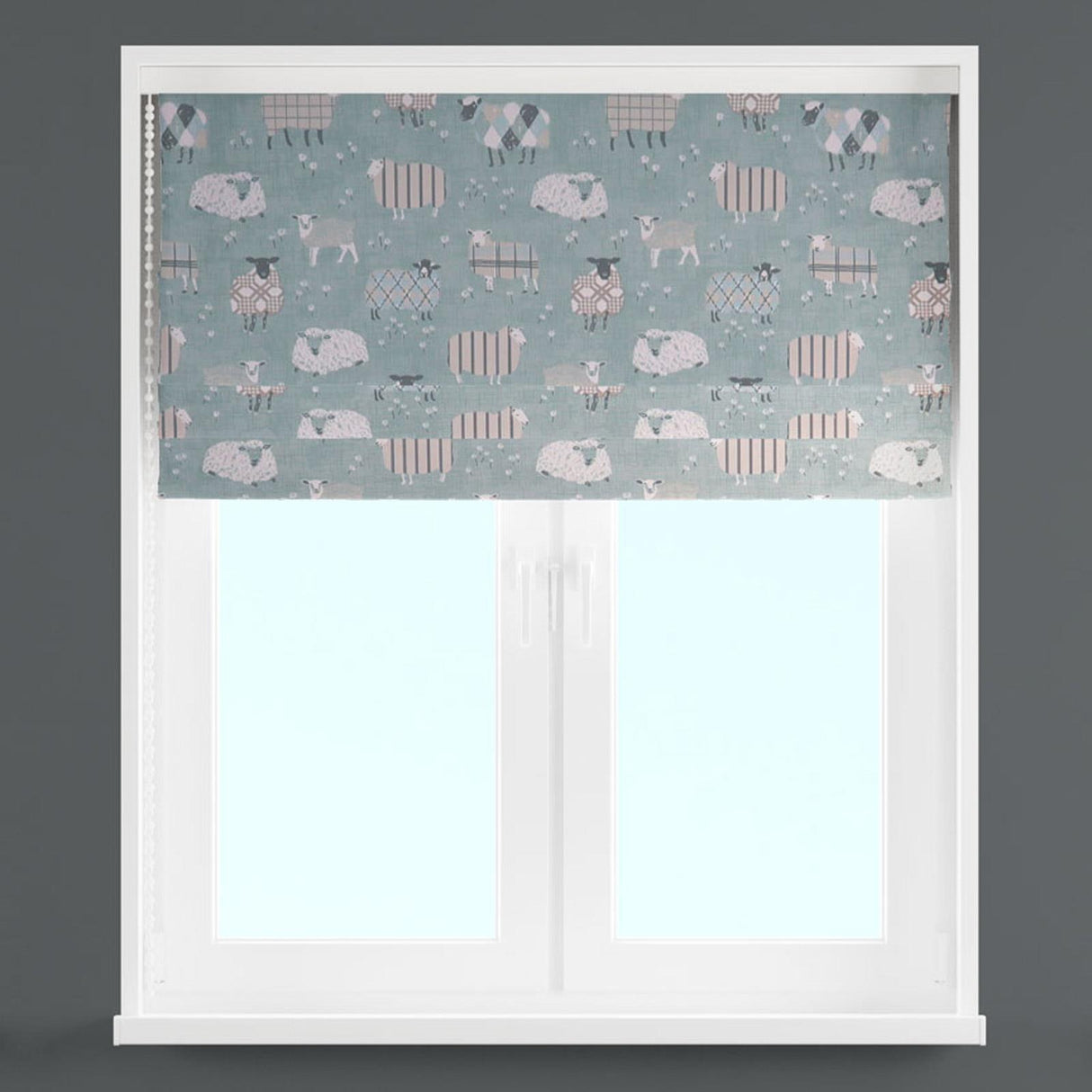Baa Baa Duck Egg Made To Measure Roman Blind by Style Furnishings