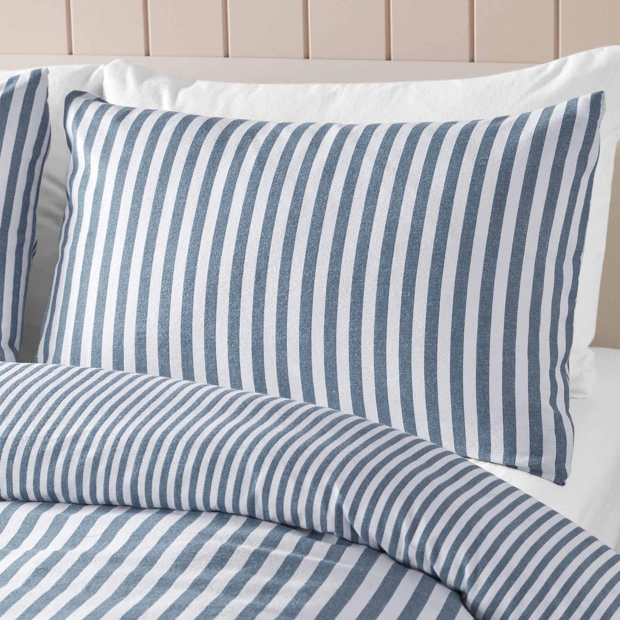 Brushed Cotton Flannelette Stripe Duvet Cover Set by Catherine Lansfield