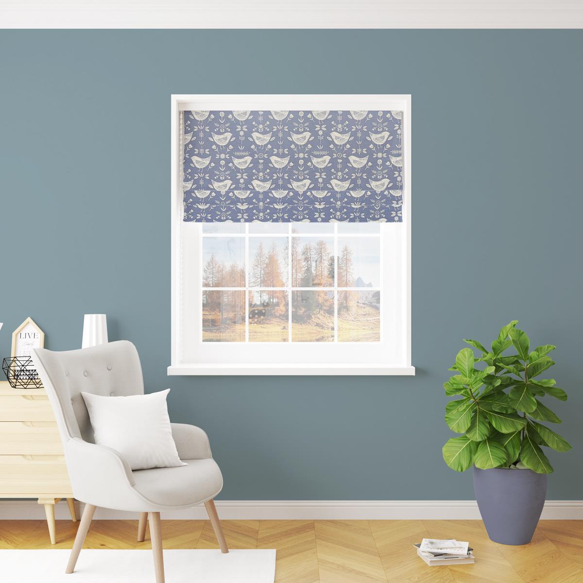 Narvik Blue Made To Measure Roman Blind by Style Furnishings