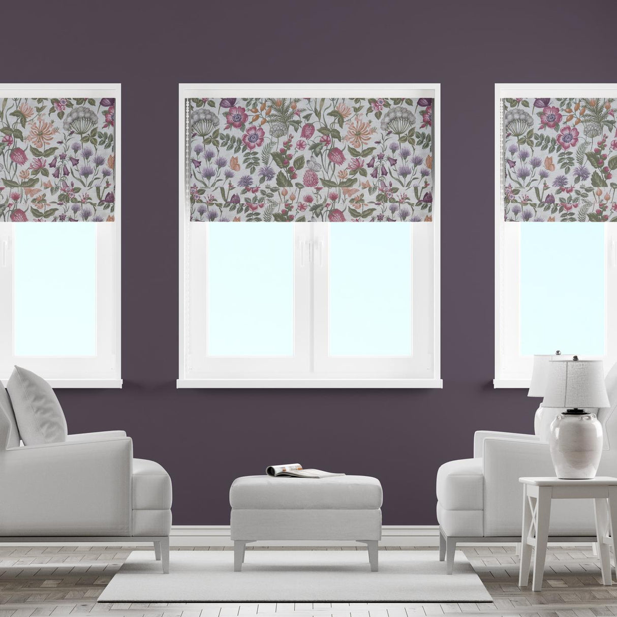 Field Flowers Copper Made To Measure Roman Blind by Style Furnishings