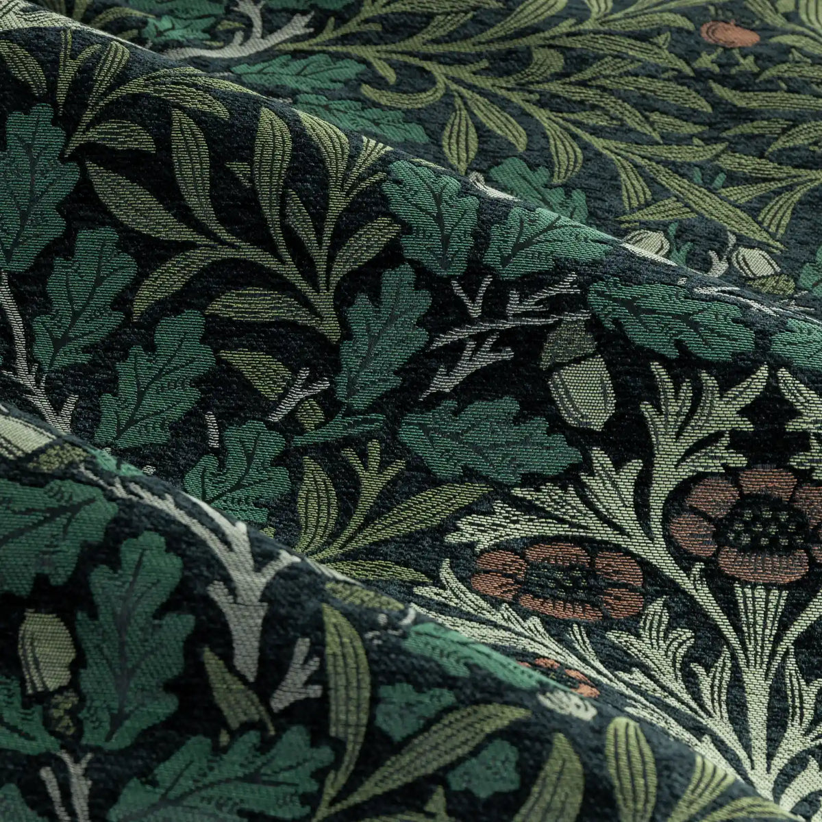 Acorn Thyme / Forest Thermal Dimout Pencil Pleat Curtains - additional product view 4