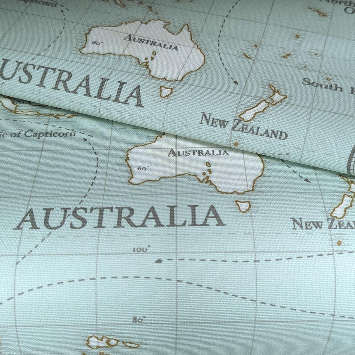 Maps Duck Egg Made To Measure Roman Blind by Style Furnishings