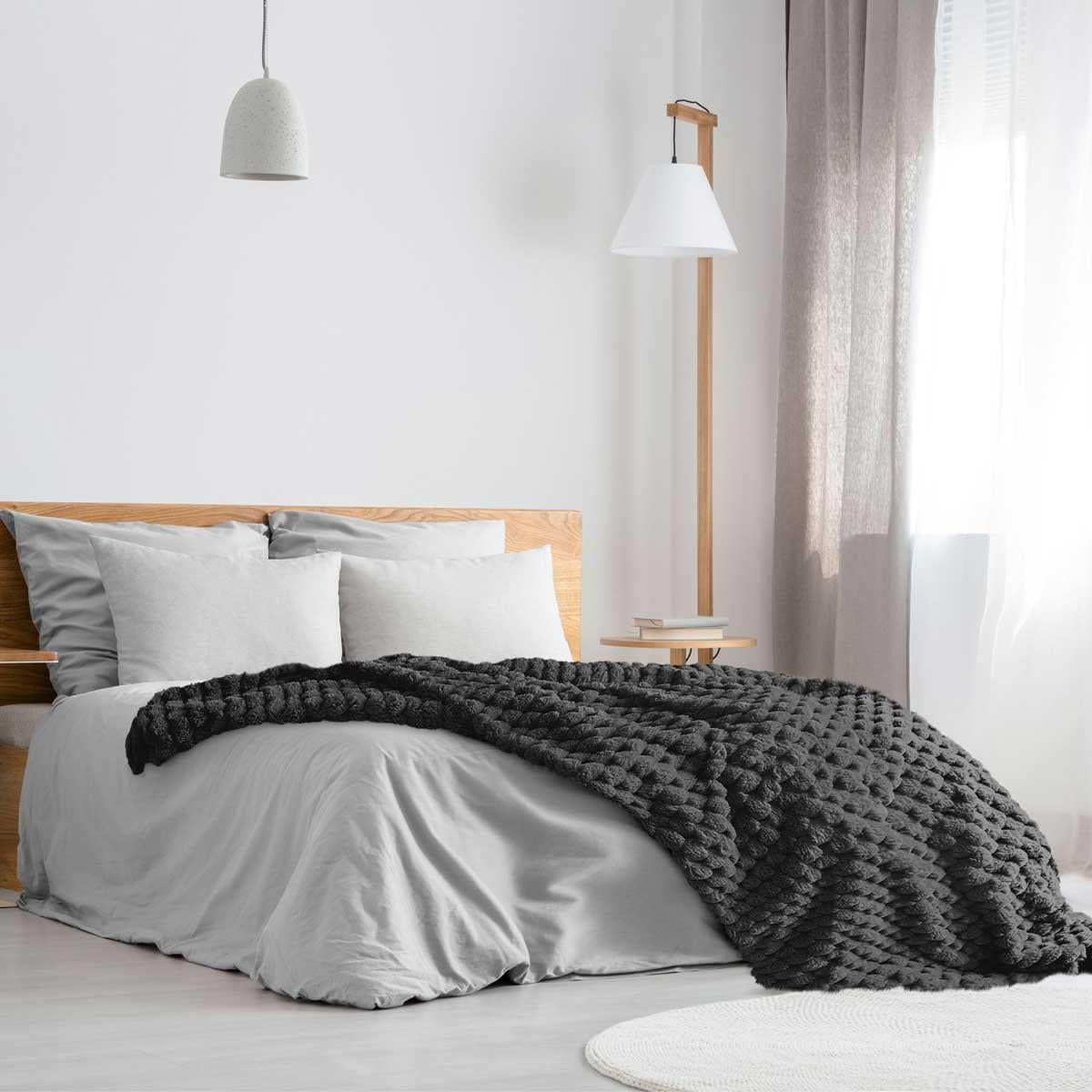 Lush Luxurious Fluffy Faux Rabbit Fur Throw Blanket by Emma Barclay