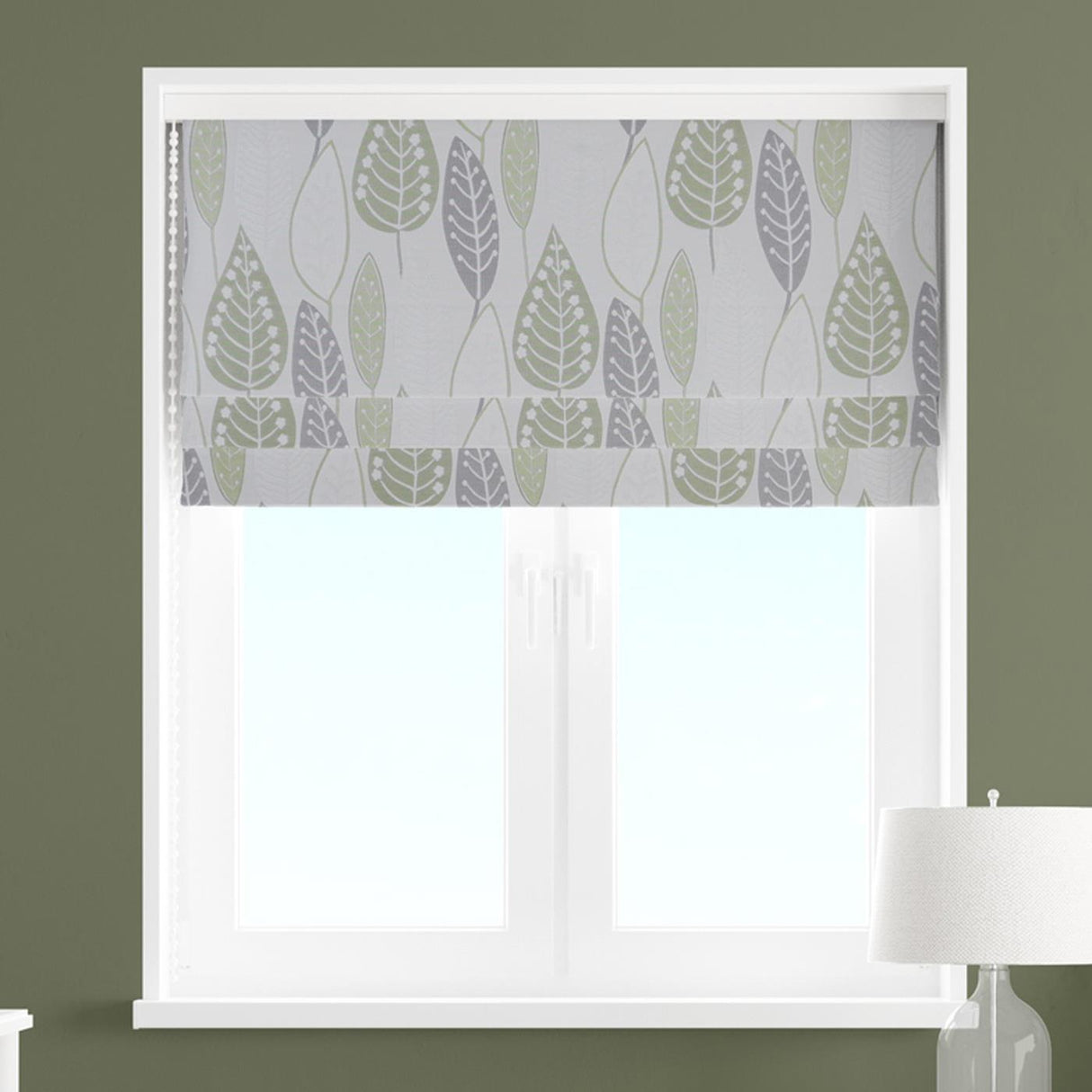 Lettermore Green Made to Measure Roman Blind by Style Furnishings