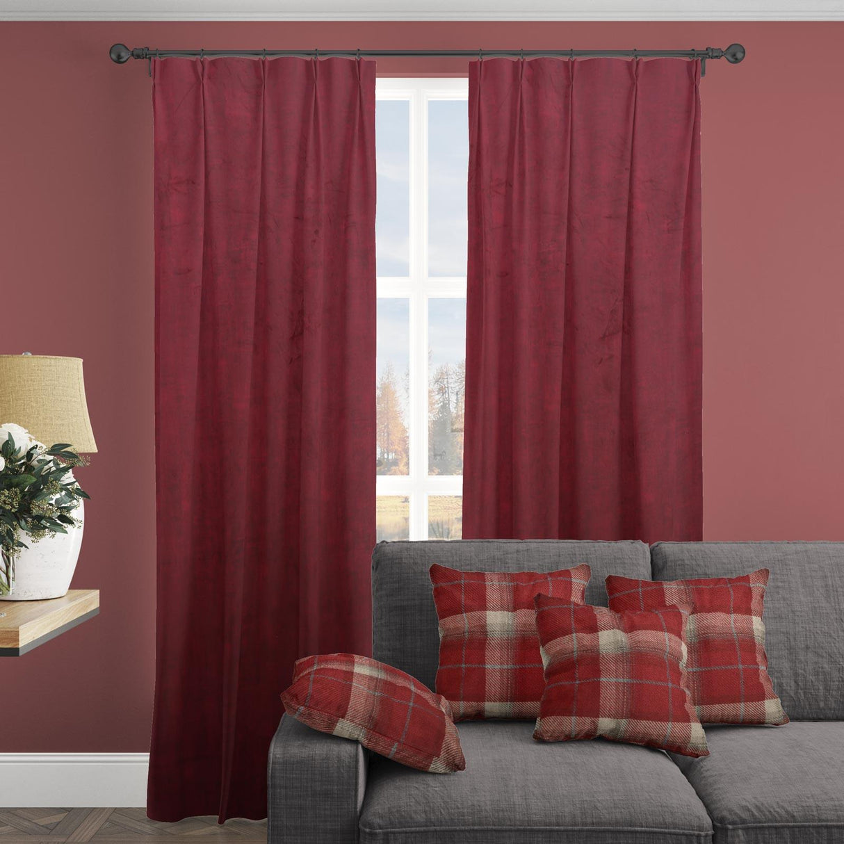 Heritage Burgundy Made To Measure Curtains by Style Furnishings