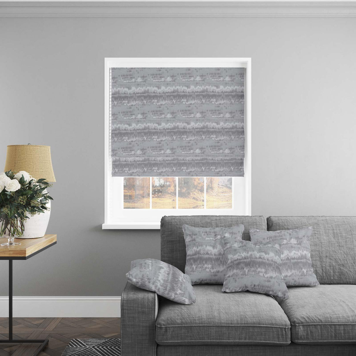 Cancun Grey Made To Measure Roman Blind by Style Furnishings