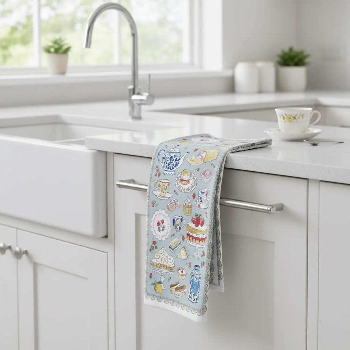 Afternoon Tea Cotton Tea Towel by Ulster Weavers