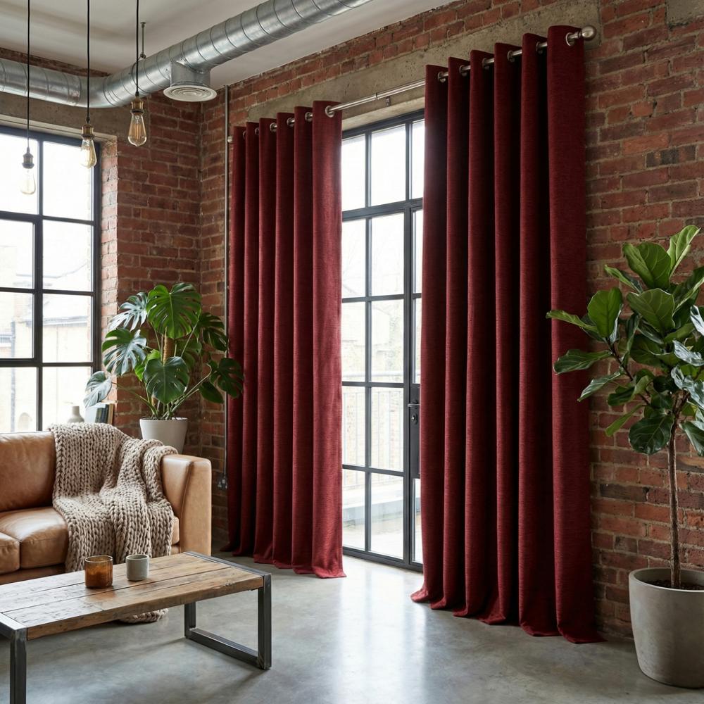 Murcia Made to Measure Curtains Maroon