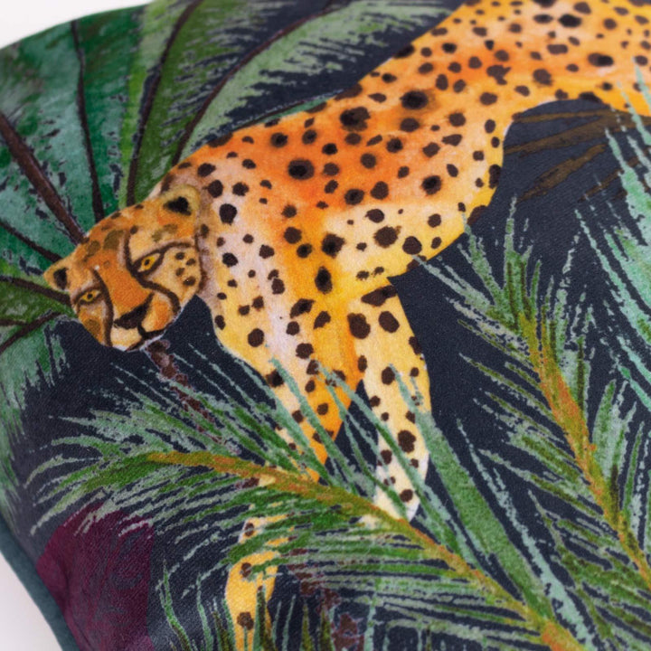 Aranya Cheetah Velvet Cushion Multicolour - Ideal