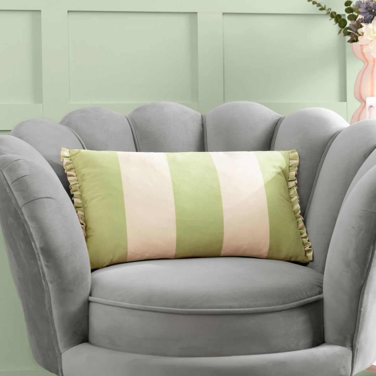 Araya Velvet Green Cushion Cover 30cm x 50cm - additional product view 1