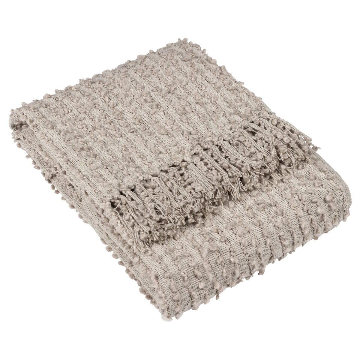 Arvo Woven Tasselled Boucle Feather Throw Blanket 130cm x 180cm - additional product view 2