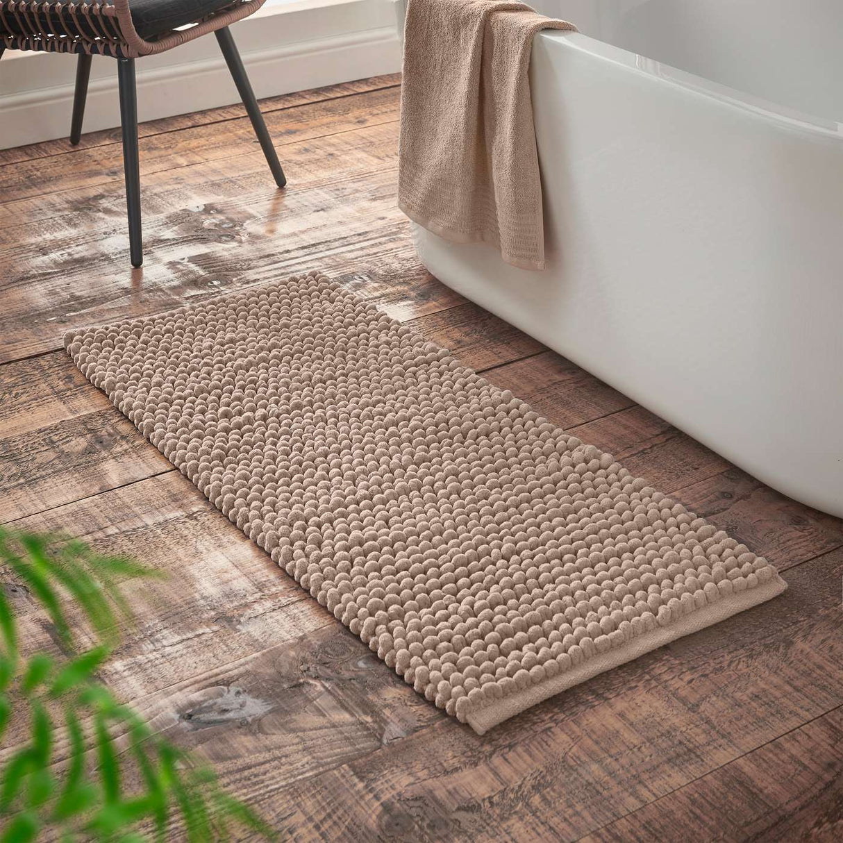 Bianca Aspen Bobble 50x80cm Bath Mat Natural