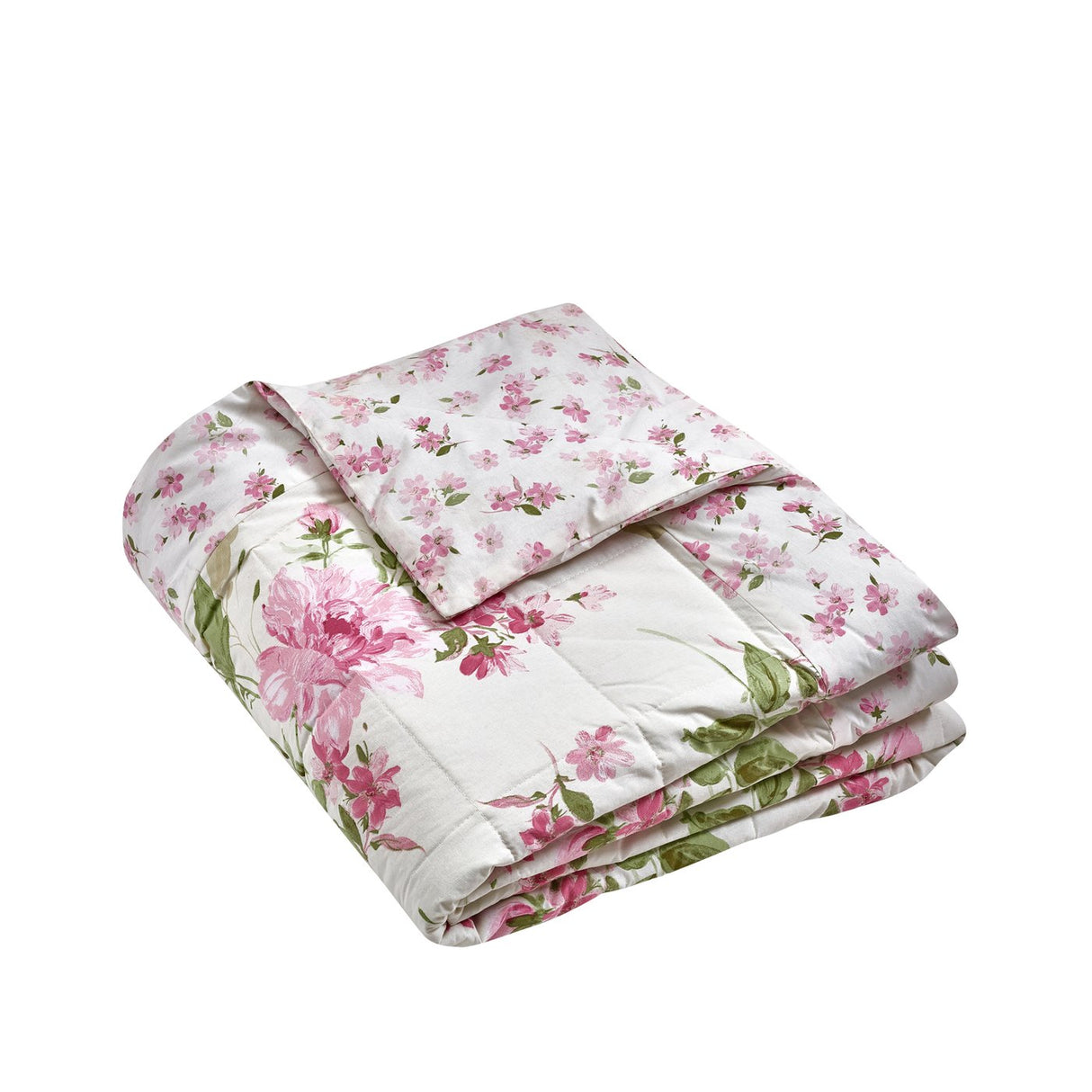 Catherine Lansfield Avebury Floral Reversible Quilted 220x230cm Bedspread Cream