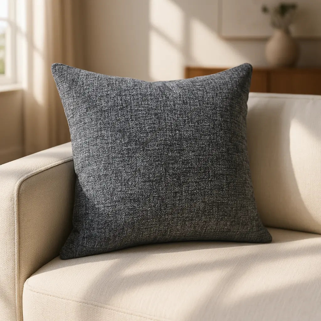 Avon Chenille Charcoal Cushion Cover and Filled Cushion 45cm x 45cm