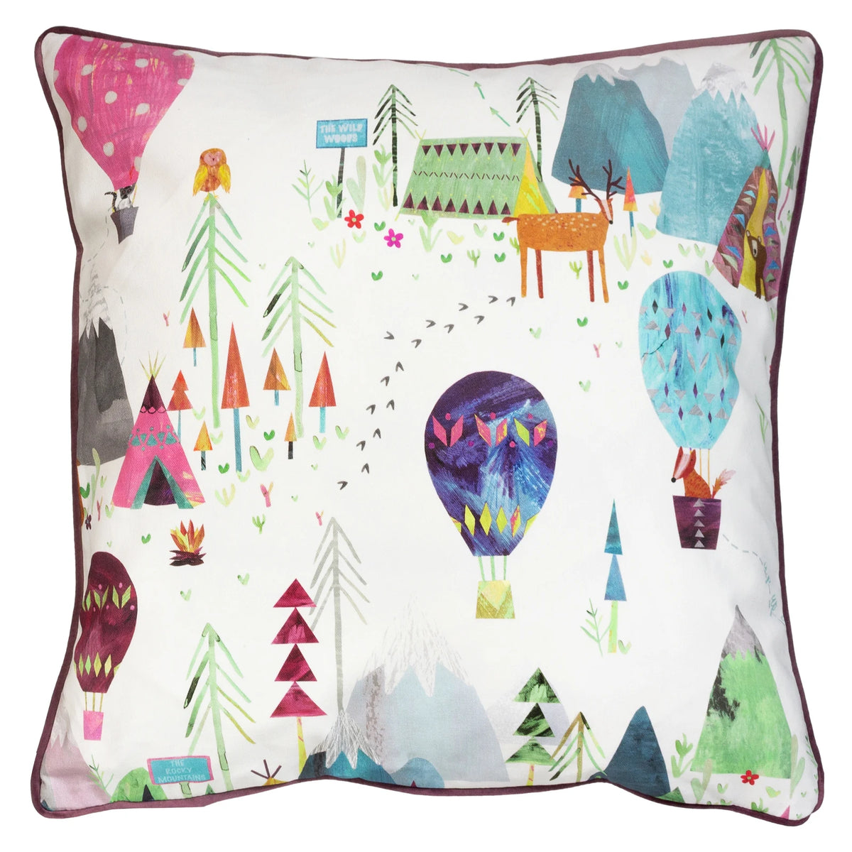 Away We Go Velvet Candyfloss Cushion Cover 55cm x 55cm - additional product view 1