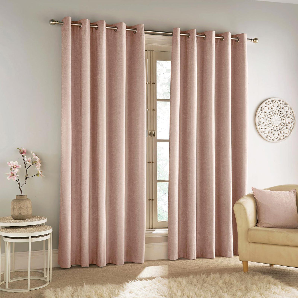 Savoy Chenille Blackout Eyelet Curtains by Enhanced Living