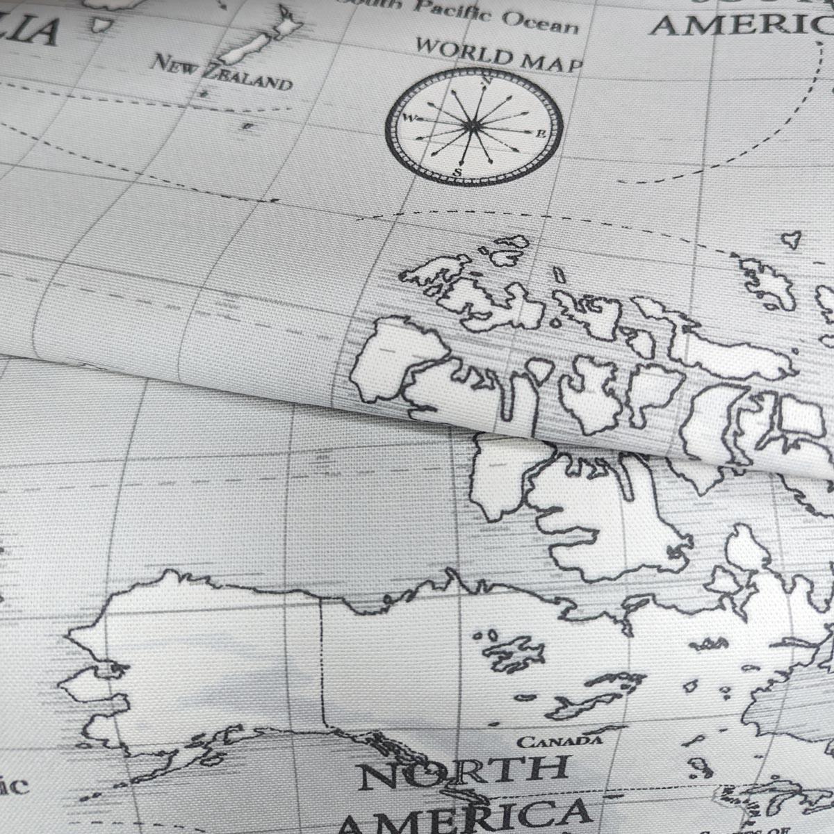 Maps Grey Made To Measure Roman Blind by Style Furnishings