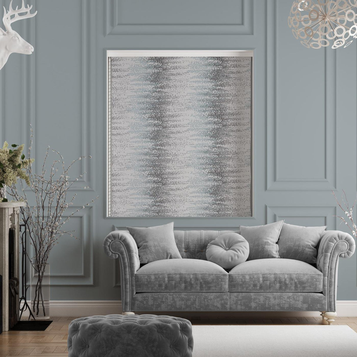 Hypatia Duck Egg Made To Measure Roman Blind by Style Furnishings