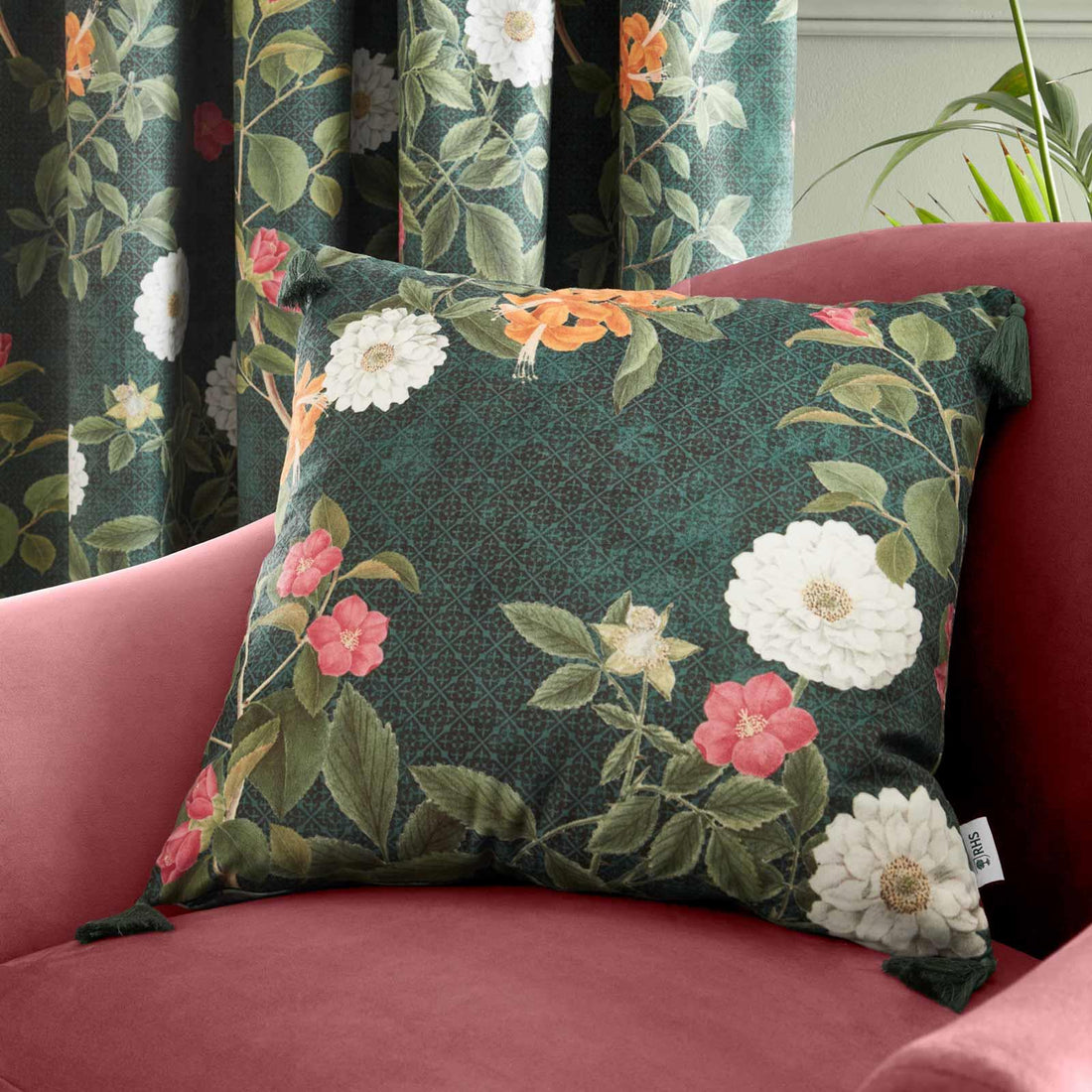 Turner Bianca RHS Arcadia Floral Velvet Filled Cushion