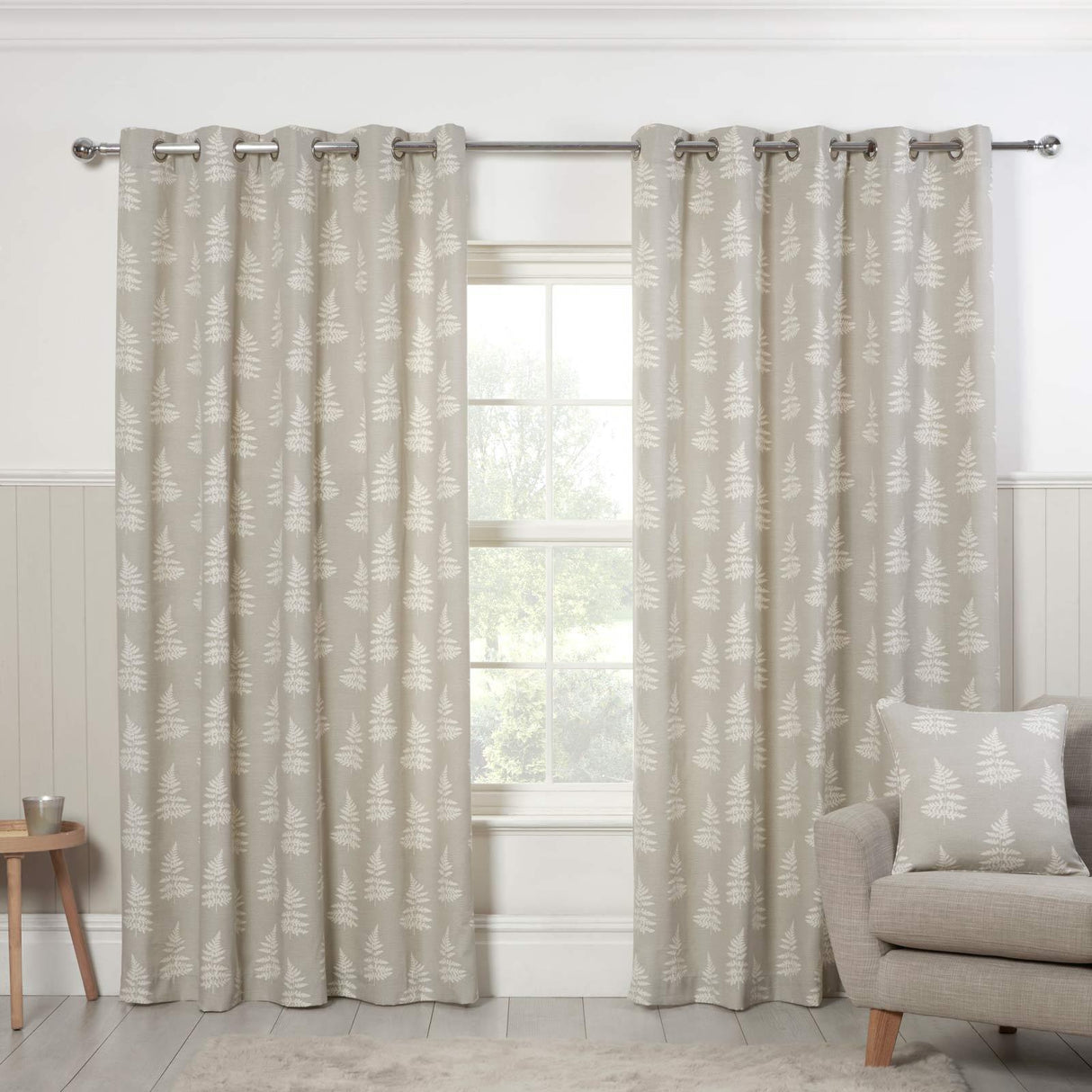 Esher Fern Eyelet Curtains by Sundour