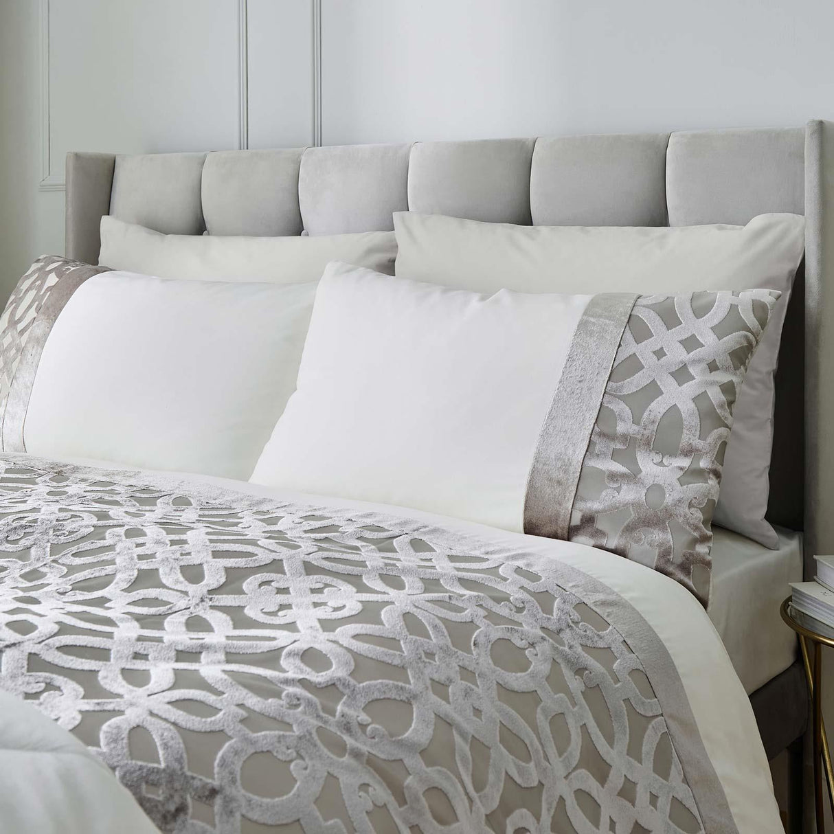 Lattice Cut Velvet Duvet Cover Set by Catherine Lansfield
